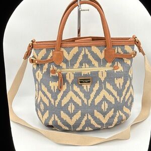 Tommy Hilfiger Tan and Gray Patterned Tote